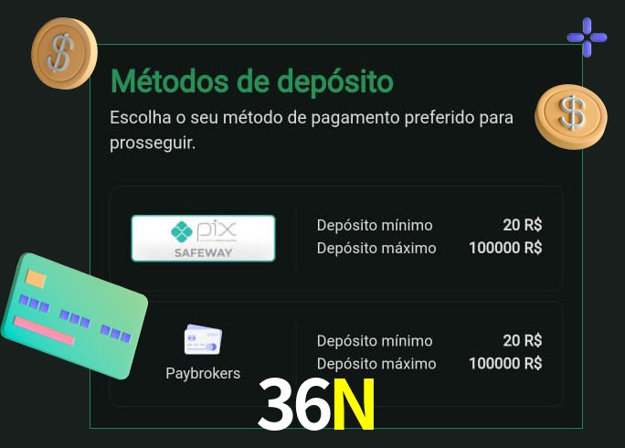O cassino 36N oferece uma grande variedade de métodos de pagamento